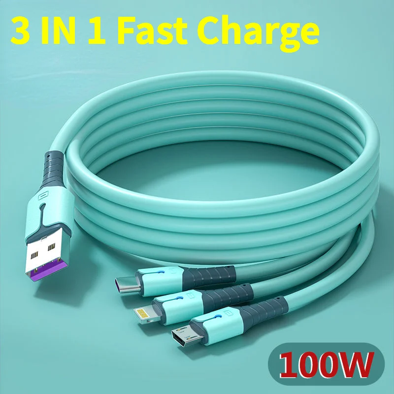 

3 In 1 Super Fast Charging Data Micro Cabo Удлинитель Usb Tipo C 연장케이블 Cable For Apple Huawei OPPO Type-c Android Charging Cable