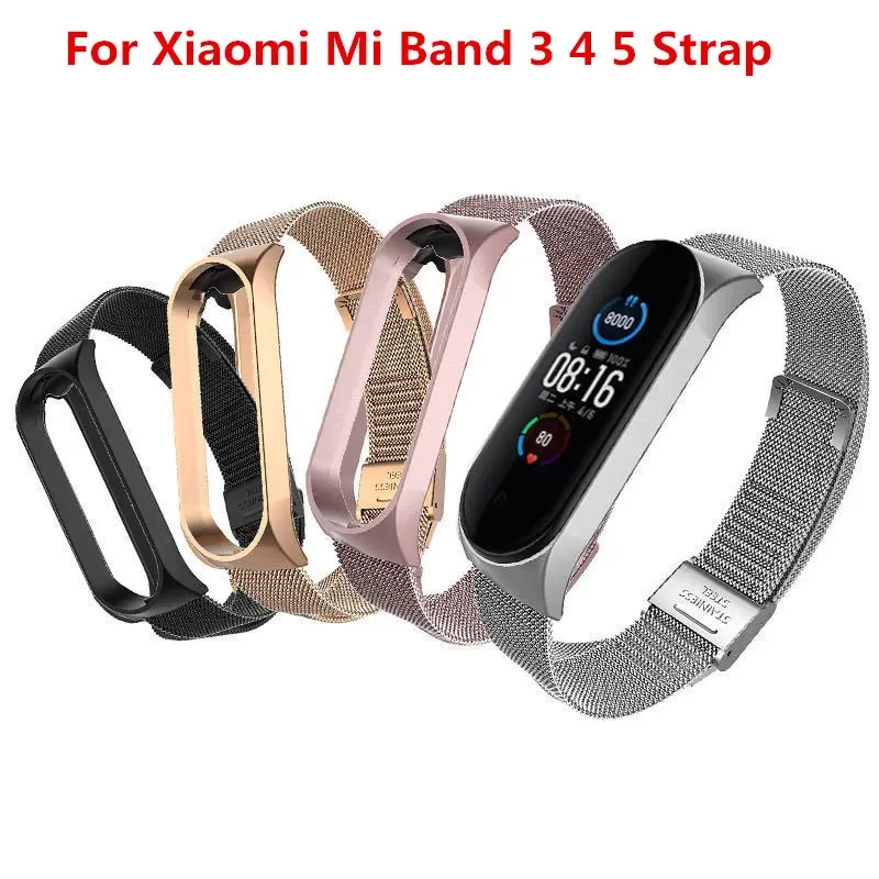 

For Xiaomi Mi Band 3 4 5 Wrist Metal Bracelet Screwless Stainless Steel MIband for Mi Band 4 3 5 Strap Wristbands Pulseira