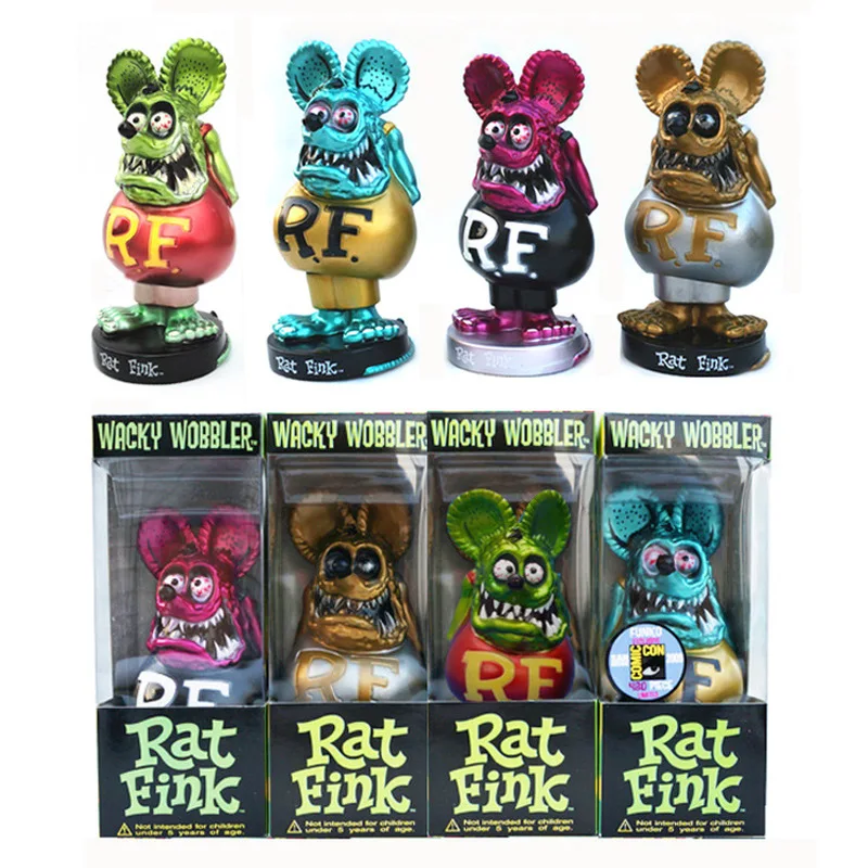 Кукла со стабилизацией головы крысы 17 см ПВХ гальванизированная цветная