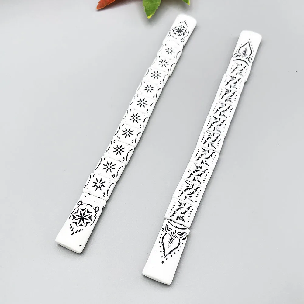 NJ60 четки Indent Eight заостренная большая звезда пламя шаблон белый черный