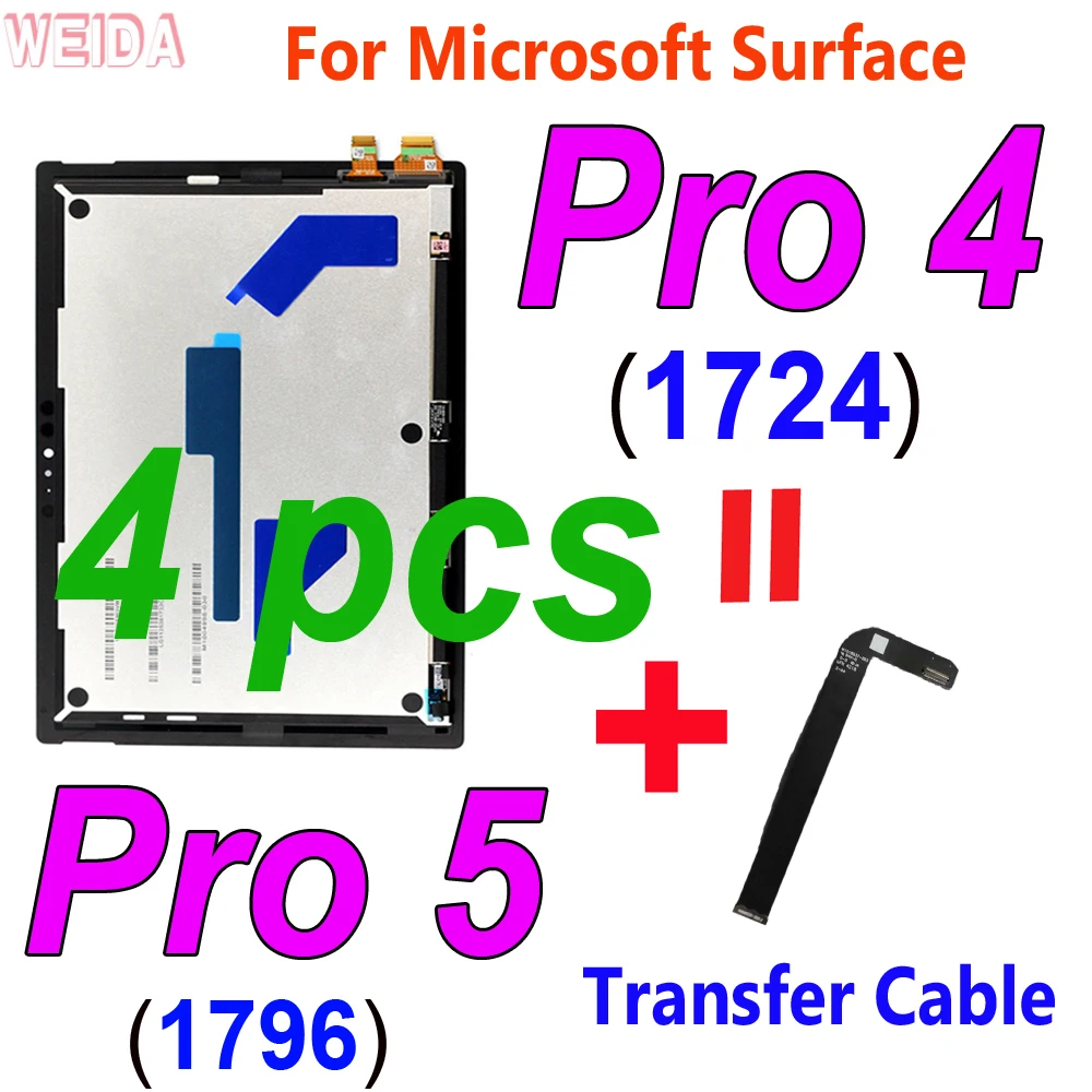 

4 шт., ЖК-дисплей для Microsoft Surface Pro 4 1724 Pro 5 1796 Pro 6 1807