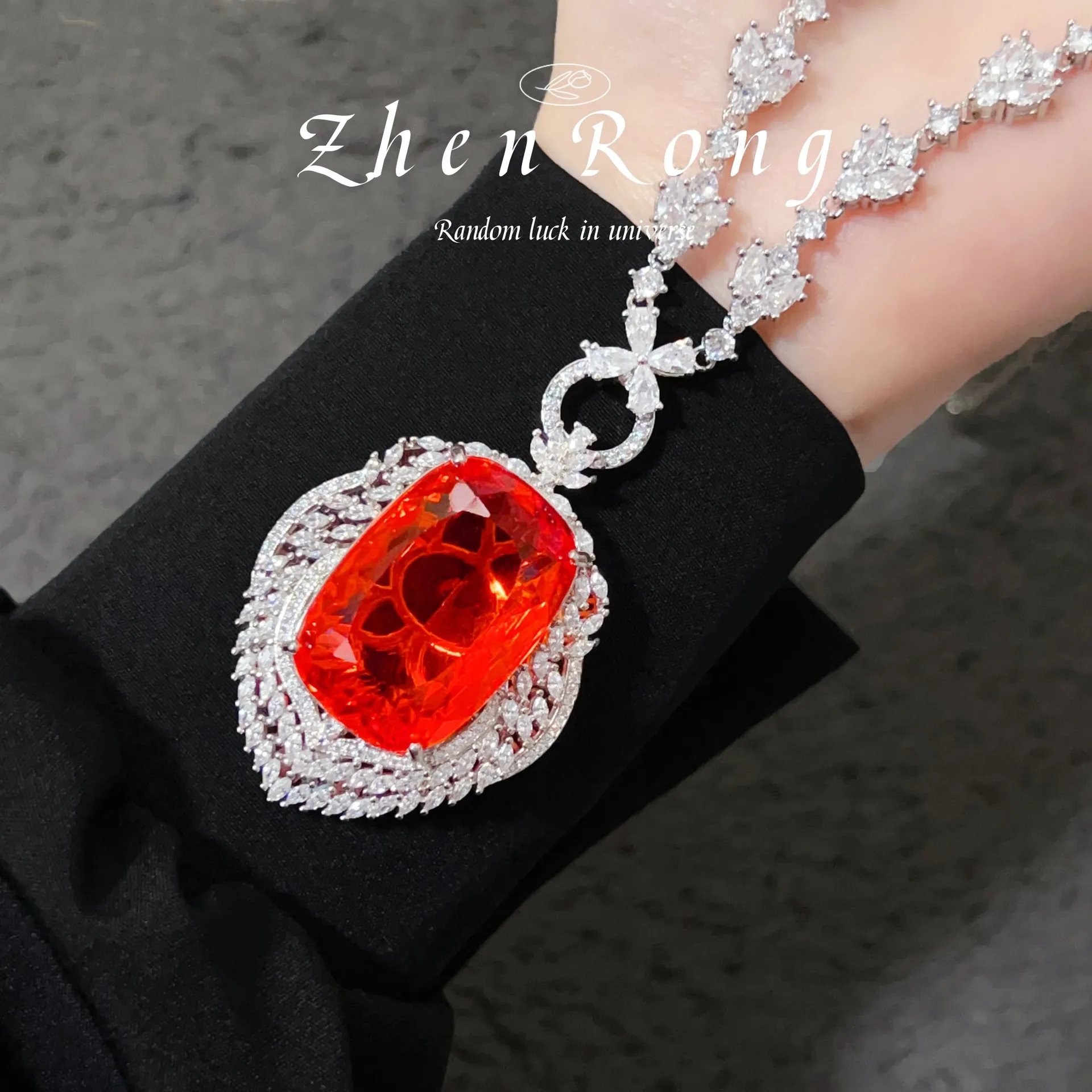

S925 Silver Gorgeous Wedding Necklace for Women Brilliant Cubic Zirconia Elegant Lady's Accessories Engagement Trendy Jewelry