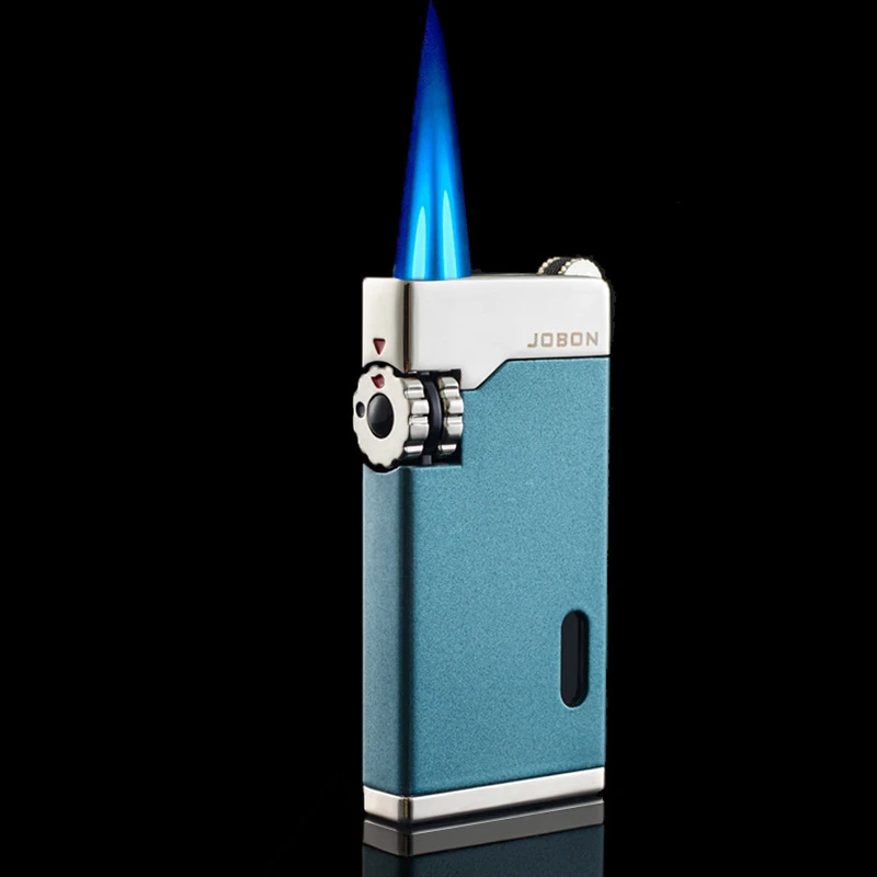 

JOBON Outdoor Windproof Metal Butane Gas Lighter 2 Torch Blue Flame Turbo High Pressure Jet Cycle Use Cigar Lighter Men's Gift