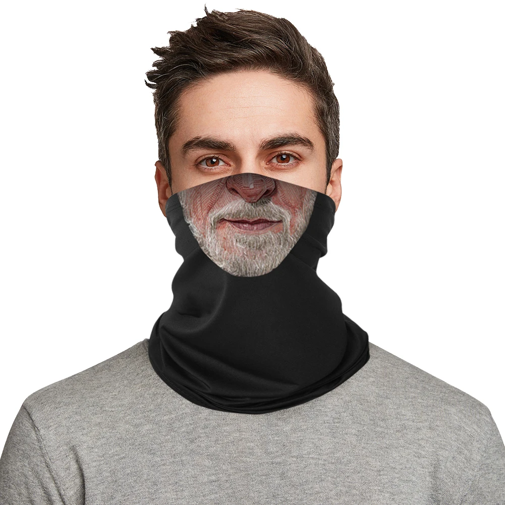Хэллоуин Борода Стары мужская маска с принтом Дышащий шарф для верховой езды