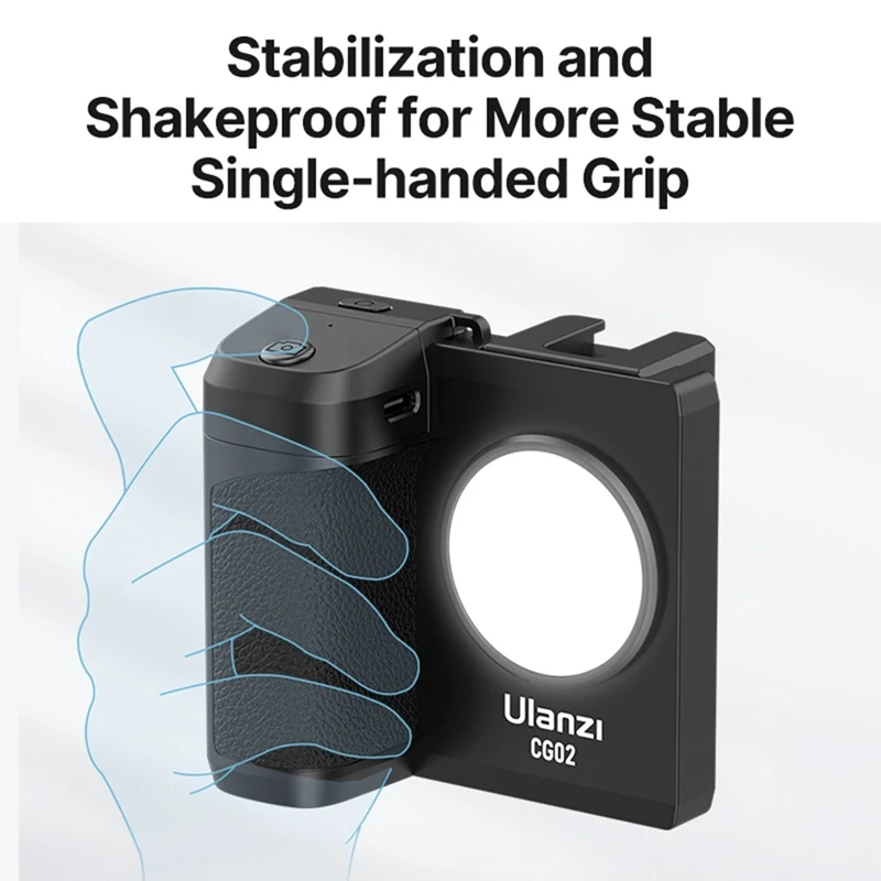 Ulanzi CG02 Smartphone Handheld Selfie Grip Bluetooth Remote With Fill Light Handle CRI 95+ 15M Zoom