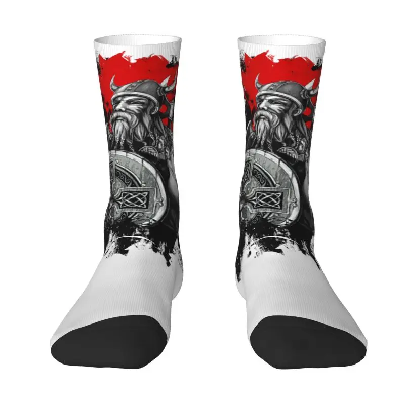 

Cool Print Norse God Odin Viking Warrior Socks for Men Women Stretch Summer Autumn Winter Crew Socks