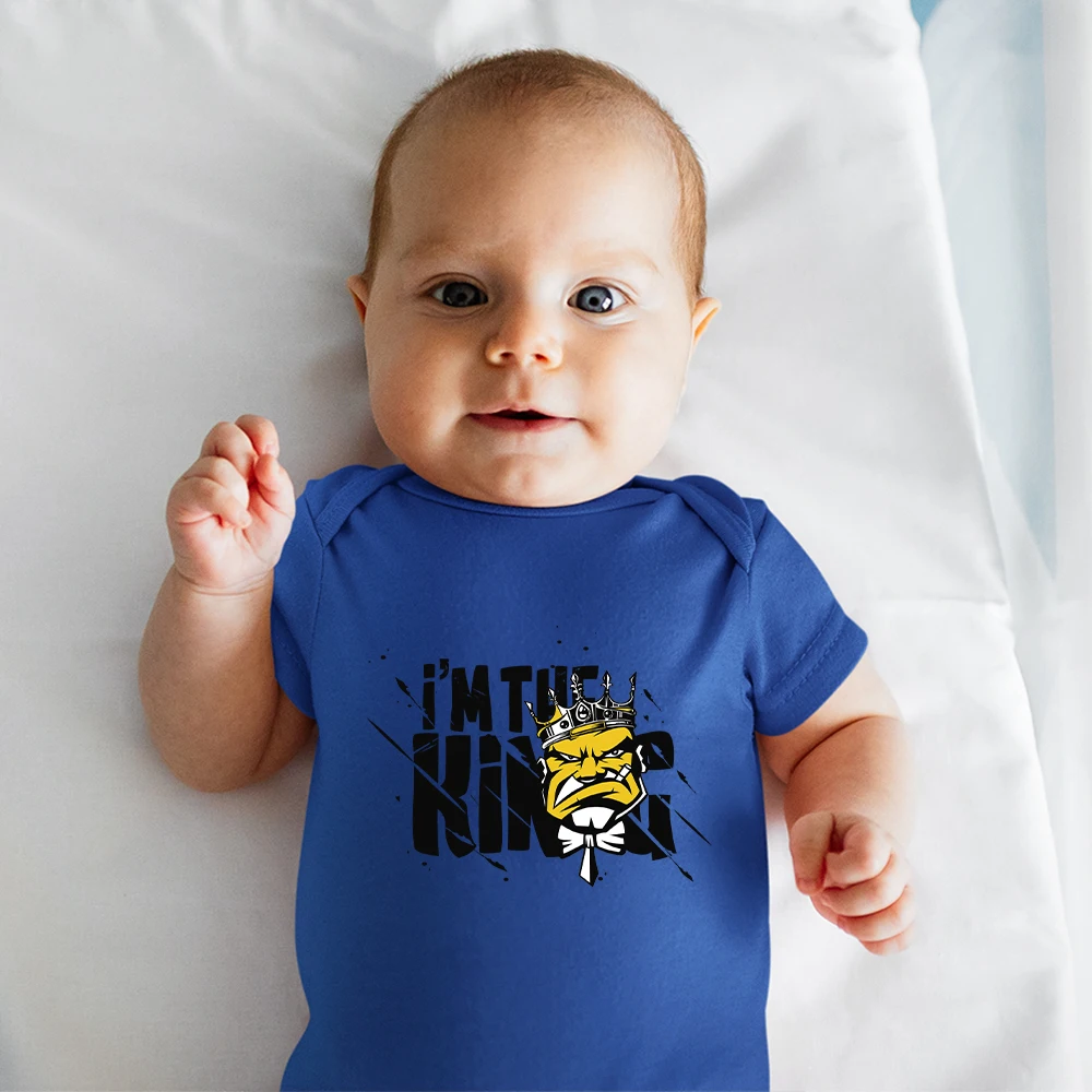 

Funny Harajuku Baby Boys Bodysuits I'm The King Print Infant Outfits Fashion Creative Toddler Boy Newborn Onesies 0-24 Month