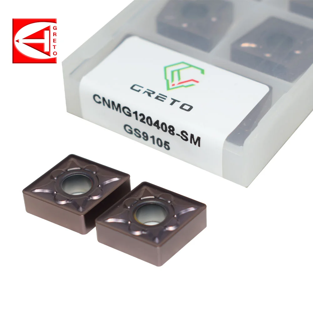 

GRETO CNMG120408-SM GS9105 Carbide Tools Metal Turning Tool Cutting Inserts CNMG432 CNMG1204 CNMG 120408