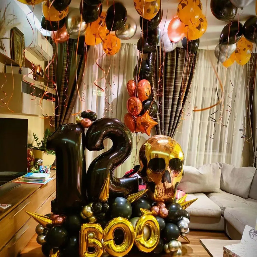 Украшение на Хэллоуин Череп летучие мыши тыква фольгированные воздушные шары
