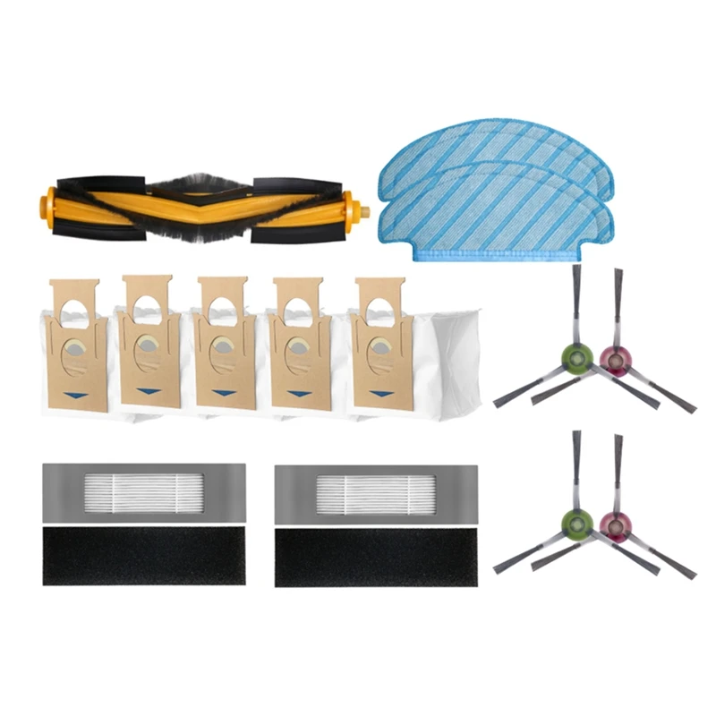 

For Ecovacs Ozmo T8 Vacuum Cleaner Main Brush Side Brush Filter Mop Dust Bag Replacement Accessories Set