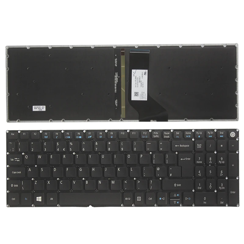 

Новая клавиатура UK для Acer AEZRTG00210 LV5T A50B LV5T-A50B NK.I1517.00K NSK-RE1SQ NKI151700K NKI151302Z PK13INX1A04 с подсветкой