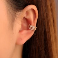 ingemark 1pc exquisite gold color ear cuff clip for women fake no piercing c shape geometric rhinestone earcuff clips jewelry