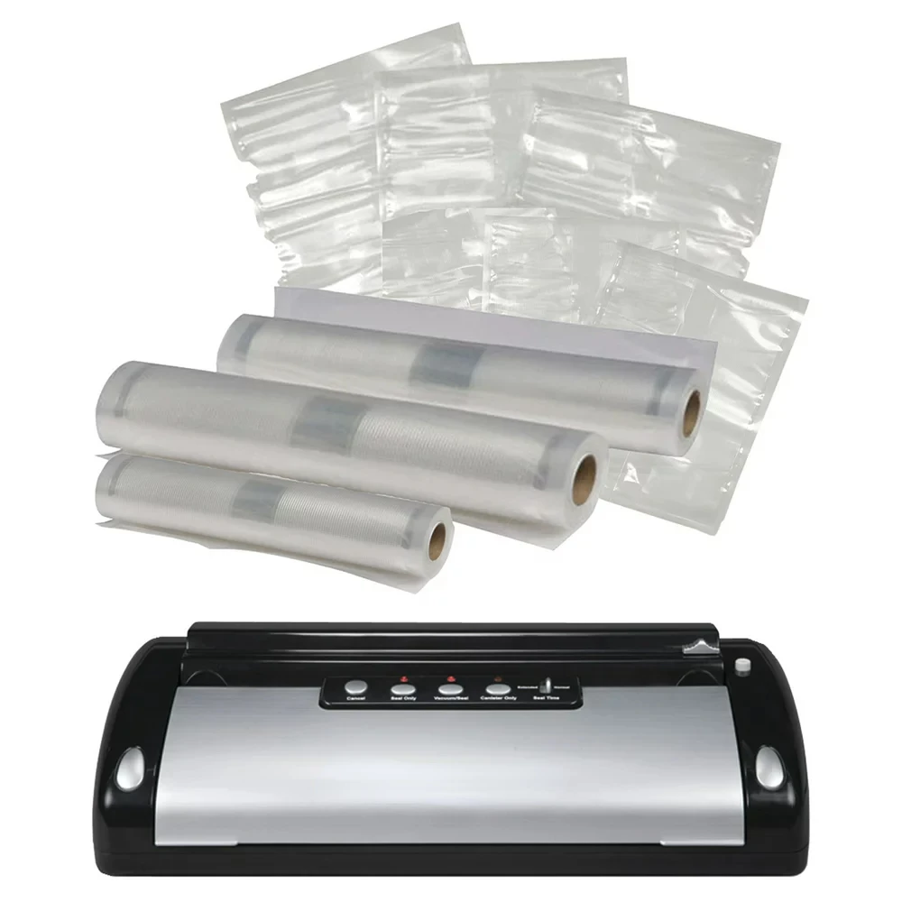 

Vacuum Sealer (130-Watt; Black & Silver) & Vacuum Sealer Bag