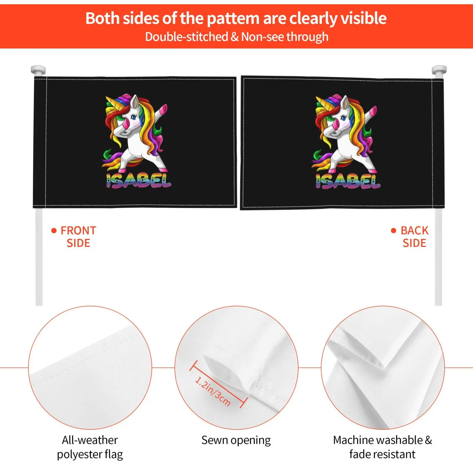 Радужный текст Изабель с именем-Изабель даббббинг для уличного декора флаг