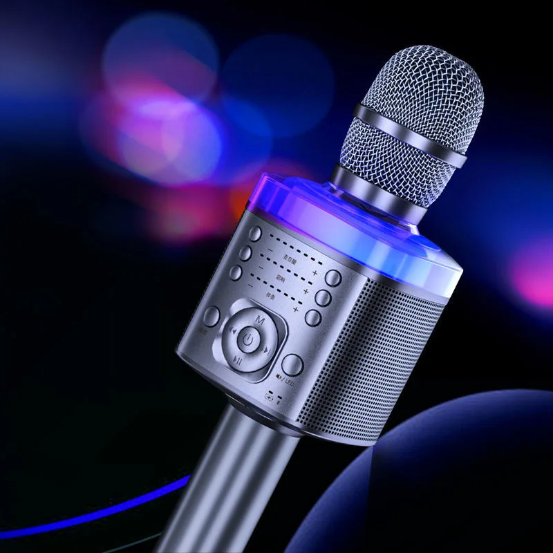 

Беспроводной микрофон Bluetooth ручной микрофон для караоке USB мини домашний KTV для музыкального плеера для вокала, с рекордером микрофон