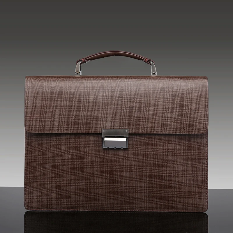Business Handbag Men's Bag Strap Password Lock Briefcase Men's Large Capacity Leather Bag Portfolio Lawyer Bag Office Bag Men