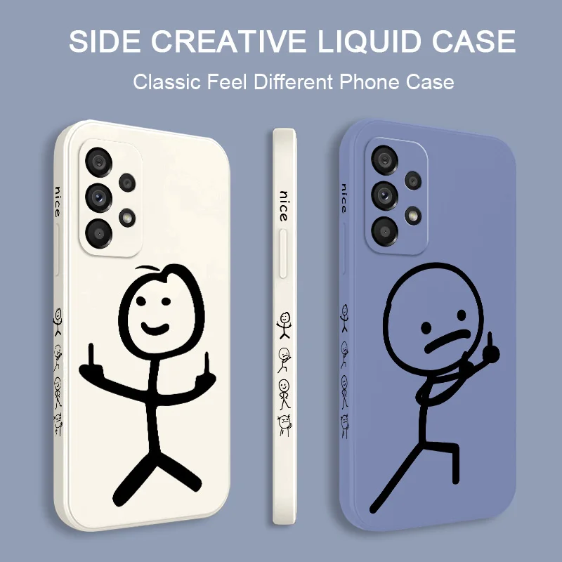 Line Man Phone Case For Samsung A54 A34 A24 A14 A73 A53 A33 A23 A13 A03 A03S A04 A04S A72 A52 A52S A32 A22 A12 A71 A51 4G 5G