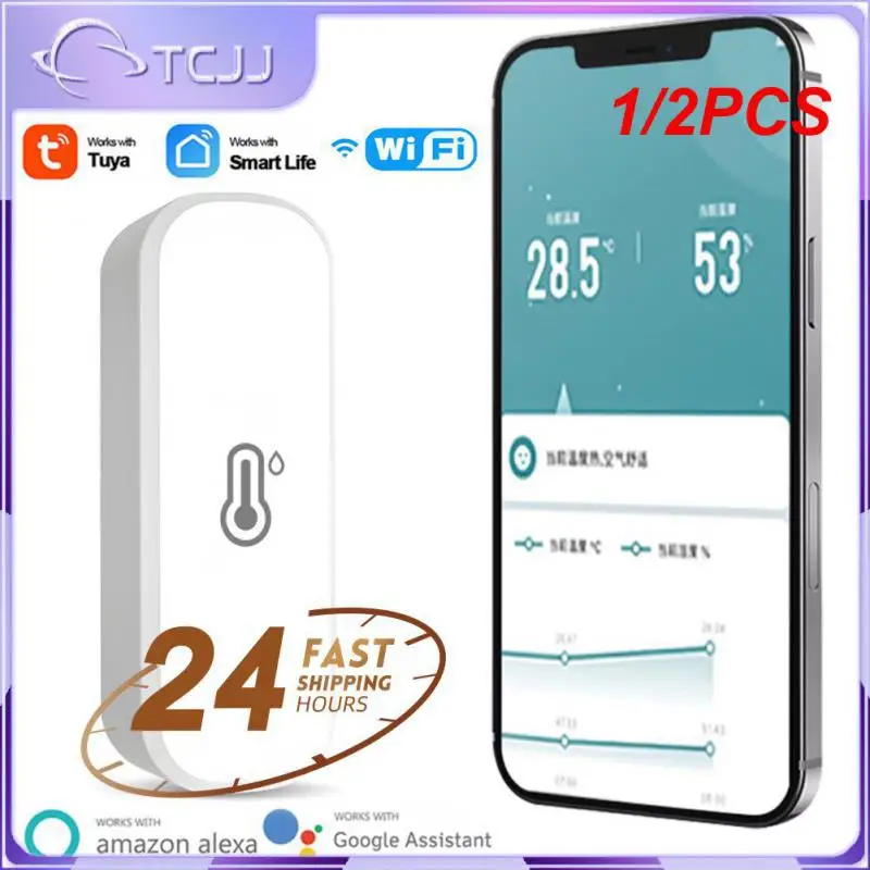 

Умный датчик влажности и температуры Tuya Wi-Fi/ZigBee, 1/2 шт., датчики температуры для умного дома, работает с умным ассистентом Google и Alexa
