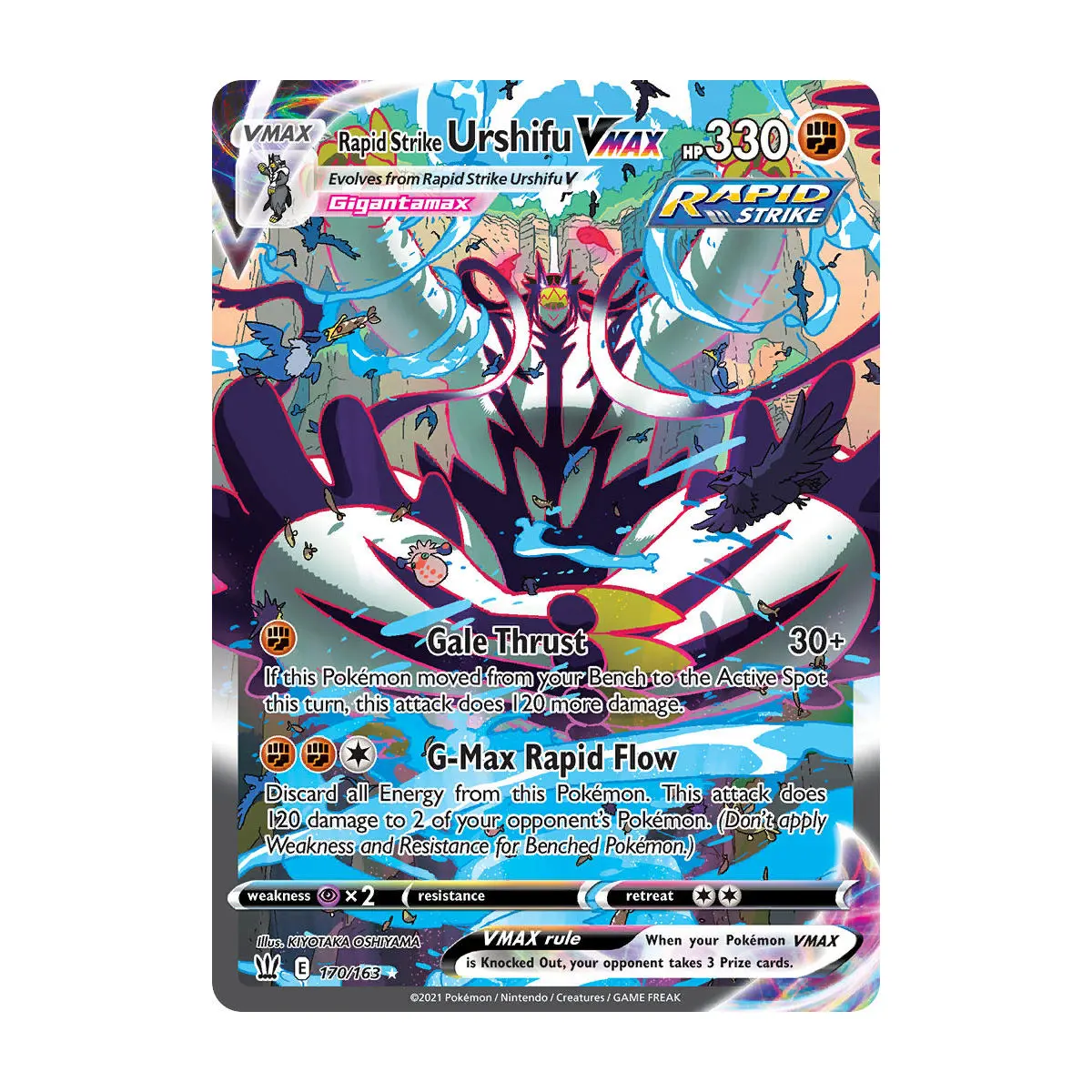 Фото Коллекционные карты PTCG высшего качества - SWSH Battle Styles Urshifu VMAX Proxy Collection pkm №4