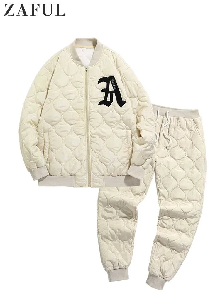 

Tracksuits for Men Letter Embroidery Zipper Baseball Jacket wit Trouser Set Two Piece Beam Feet Sweatpants Jacket Suits