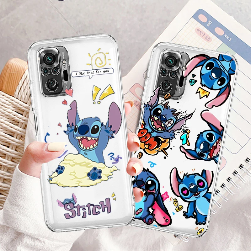 

Lilo Stitch Disney Cool Cute Transparent Phone Case For Xiaomi Redmi Note 12 11E 11S 11 11T 10 10S 9 9T 9S 8 8T Pro Plus 5G 7