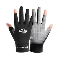 summer men women gloves fishing cycling ice silk breathable elastic sun protection touchscreen fitness sports driving gloves