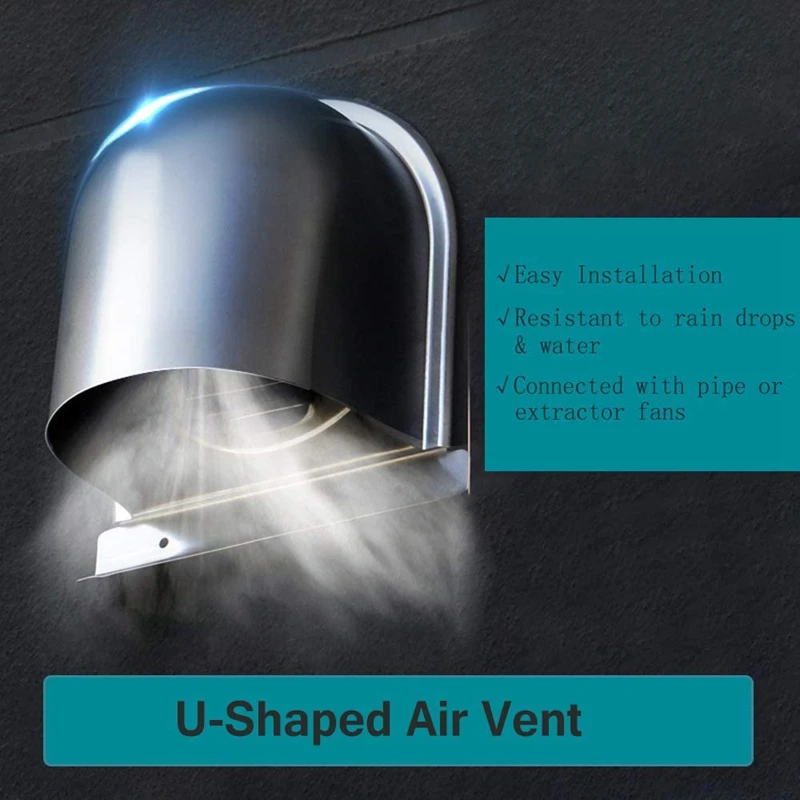 Promotion! Waterproof Stainless Steel Vent Hood Anti-Corrosion Exhaust Extractor for Wall Air Outlet Cover |