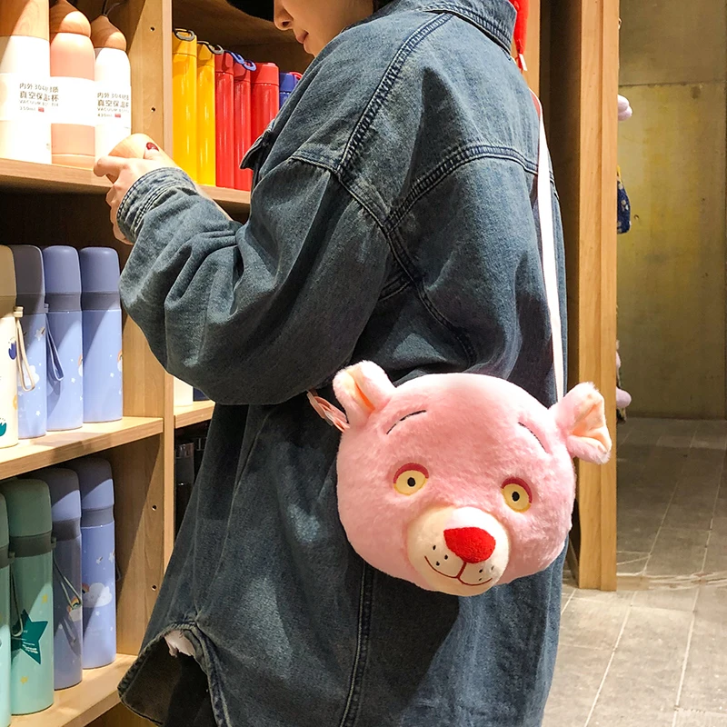 Candice guo плюшевая игрушка милая мультяшная животная розовая пантера мягкая сумка