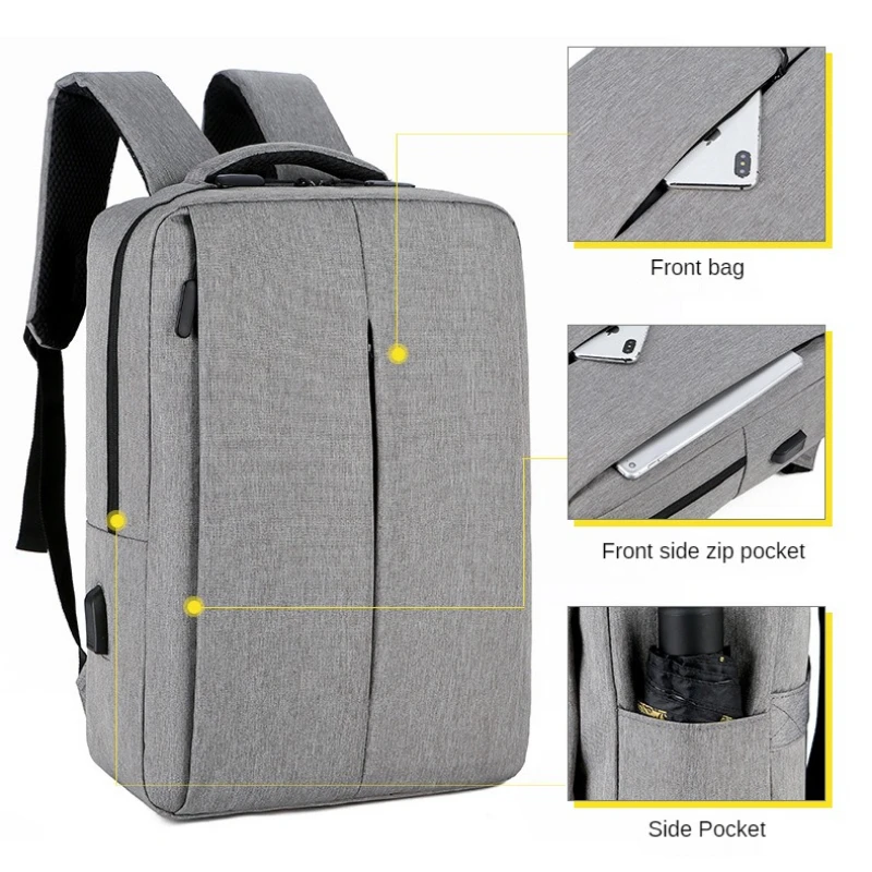 

Men's Backpack Korean Laptop Backpacks Business USB Charging Port Bagpack Waterproof Bags Oxford Cloth Casual Rucksack for Male
