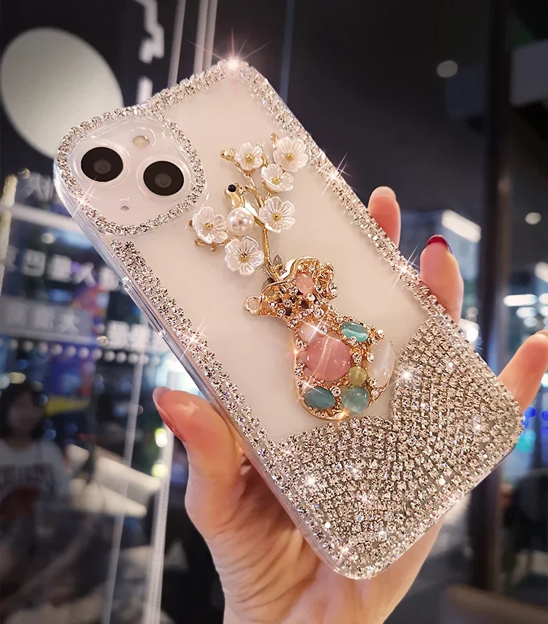 Роскошный цветной бриллиантовый блестящий чехол для телефона Samsung S24 S10 S20 S21 FE S22