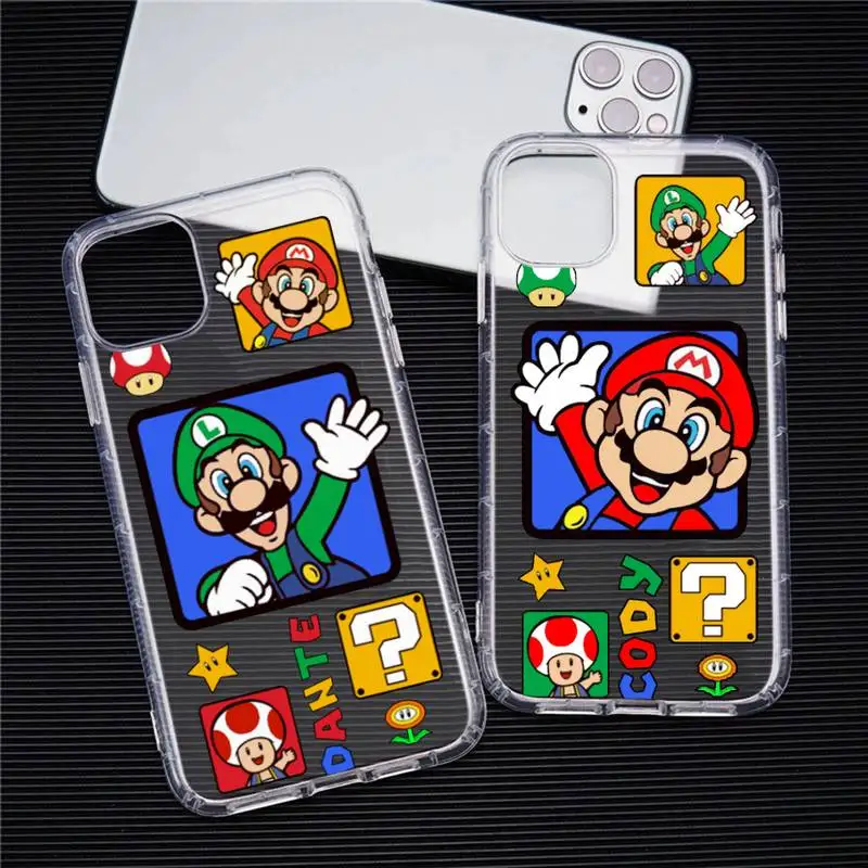 

Super Mario Game Phone Case Transparent For iphone 13 12 11 Pro Max Mini XS Max 8 7 Plus X SE 2020 XR cover