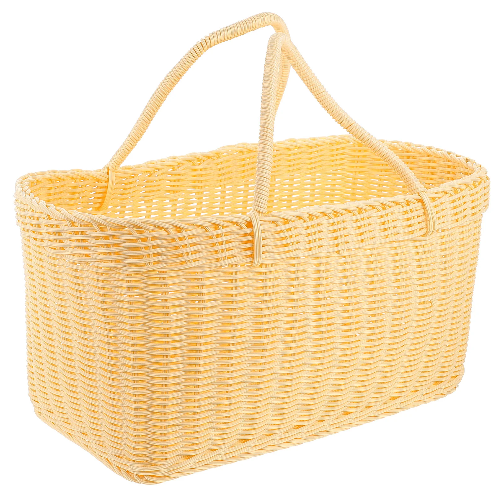 

1PC Lightweight Outdoor Barbecue Picnic Food Storage Basket Portable Container (Beige)