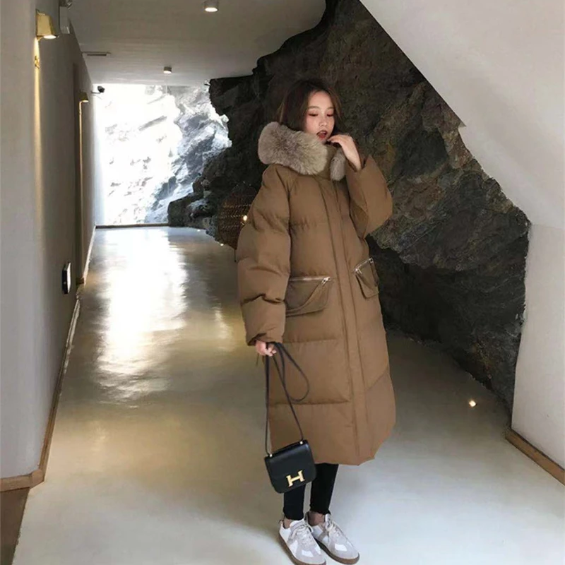 Winter Warm Down Jackets Women's Hooded Long Thick Parkas Casual Fashion Streetwear Outwear Female Solid Elegant Zipper Jackets