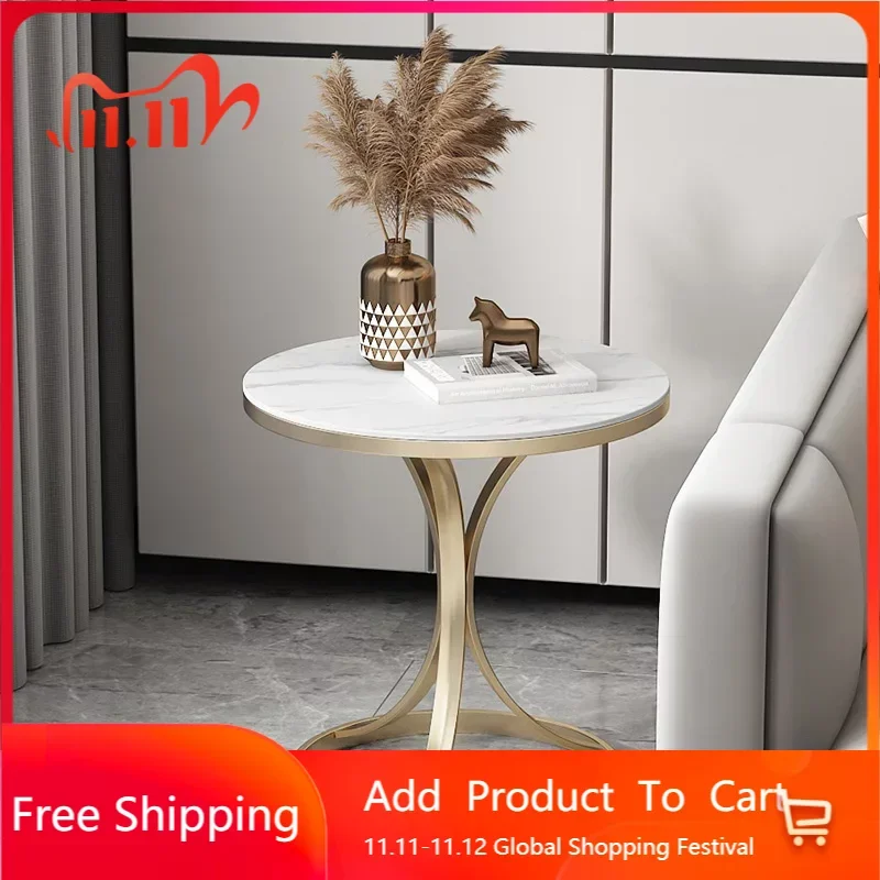 

Gold Round Coffee Tables Side Design Luxury Frames Vanity Elegant Coffee Tables Metal Floor Mesa Auxiliar Living Room Furnitures