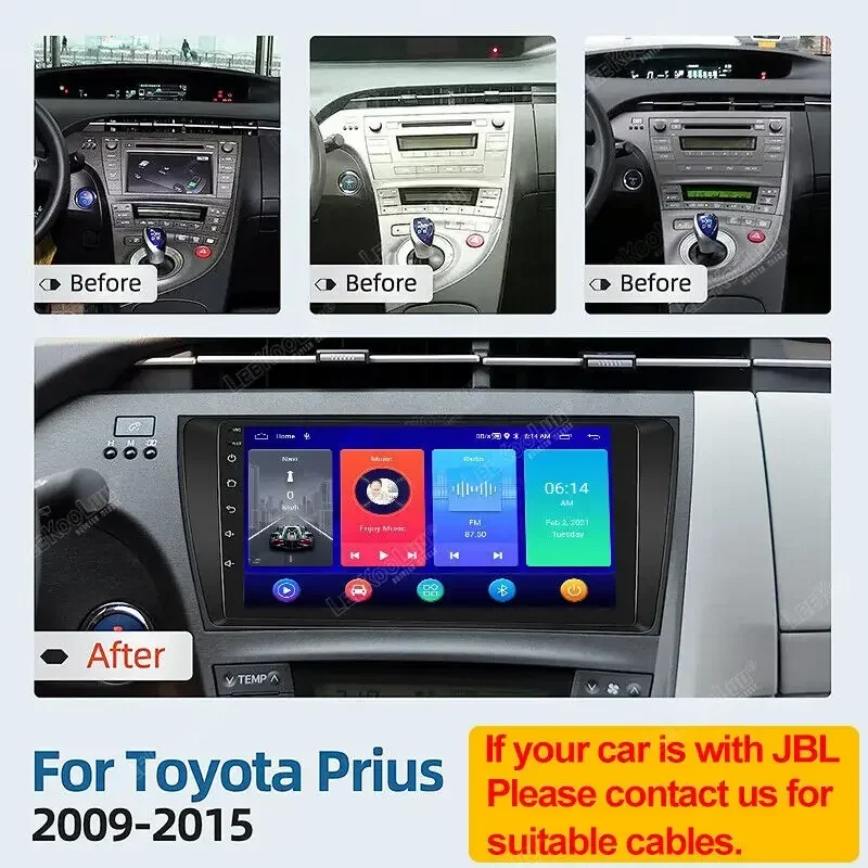 Автомагнитола 9 дюймов 4 + 64 ГБ Android 13 GPS FM для Toyota Prius 2009-2013