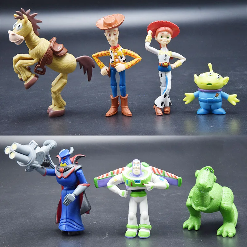 

Disney Toy Story Toys Set of 7 Action Figures Buzz Lightyear Woody and Jessie Figures Doll Toys for Birthday Cake Topper