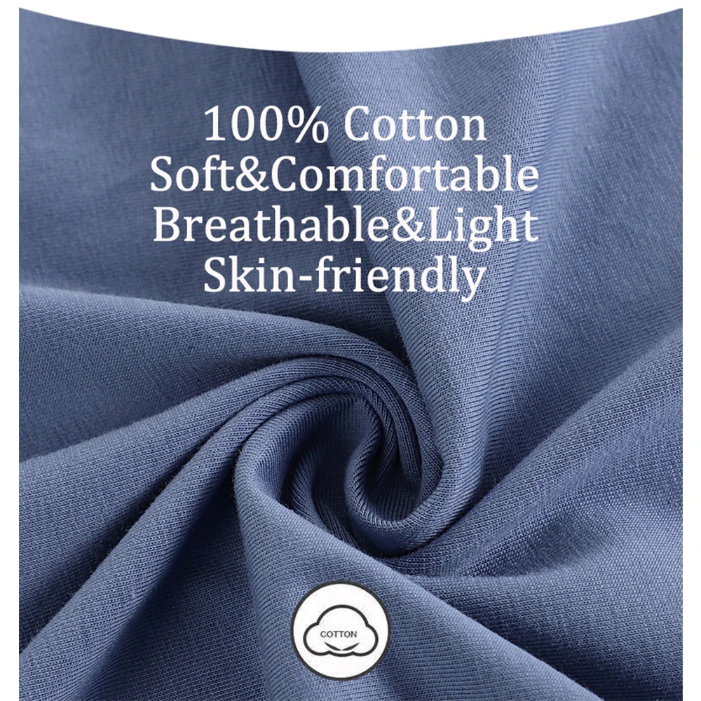 4XL 100% Cotton Trendyol Men Print Pijama Casual Soft Pajama Sets Elastic Waist Breathable Loose O Neck Sleepwear Night Clothes