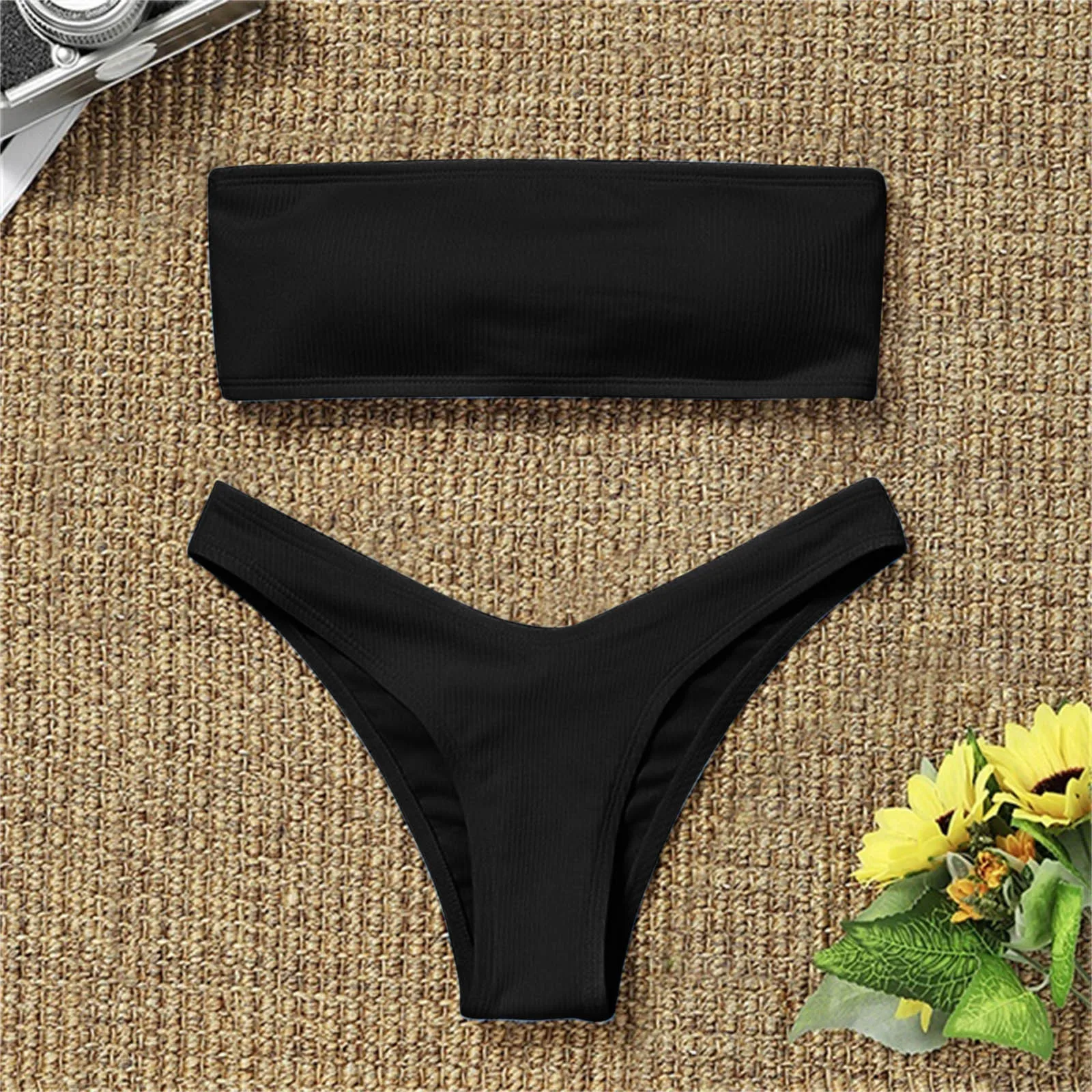 

Hot Sell Swimsuit Tummy Women's Piece Swimwear High Bikini Two Waisted Control Swimwears Tankinis Set Older Womens Bathing Suits