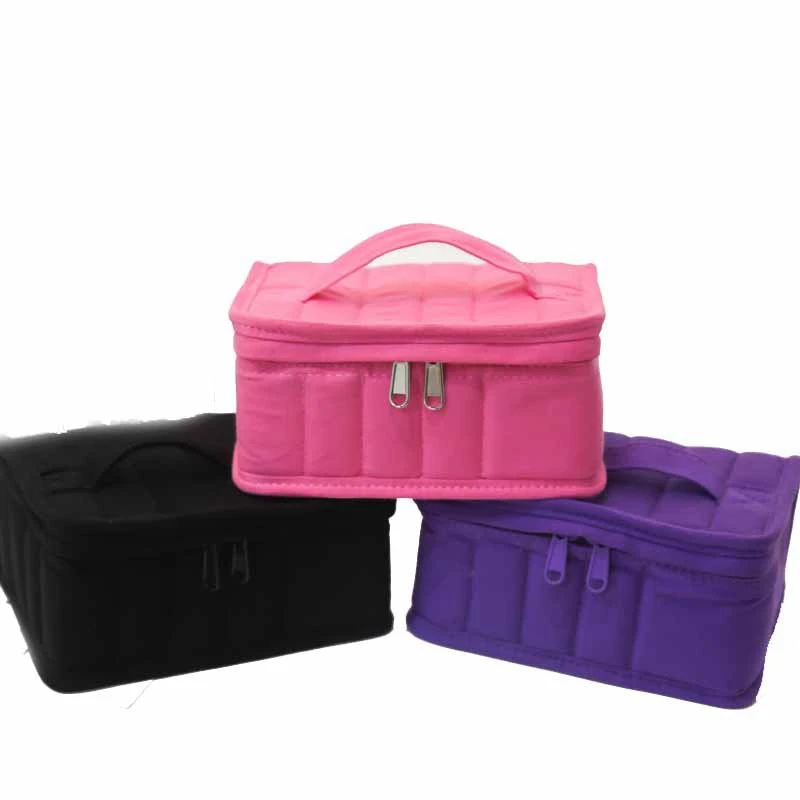 

1 Pcs 16+1 Grid Carrying Essential Oil Case Shockproof Storage Bag With Handle Purple