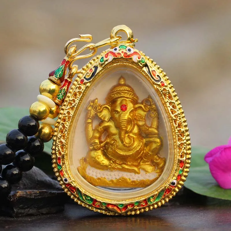 ХОРОШИЙ амулет 2023 Азия Таиланд храм ЖЕНСКИЙ Слон Бог богатства подвеска Будды