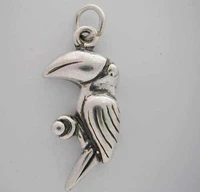 wow silver parrot bird charm for bracelet