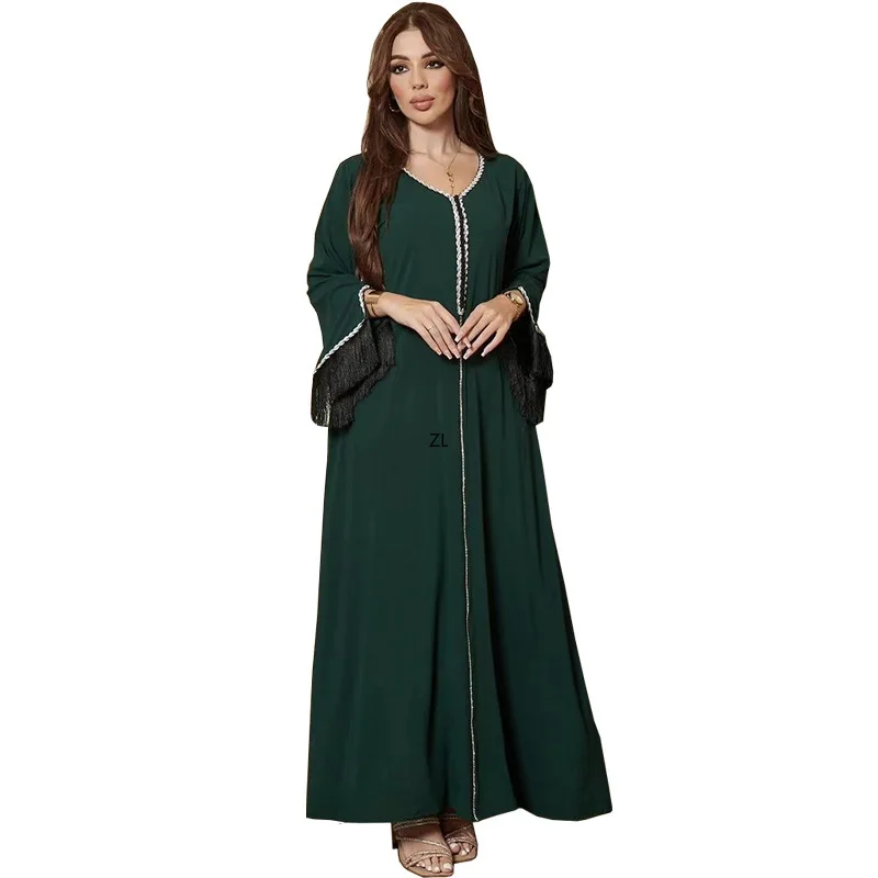 

Eid Dress Women Diamond Tassel Muslim Abaya Party Dresses Caftan Arab Abayas Long Jalabiya Robe Woman Elegant Ramadan Vestidos
