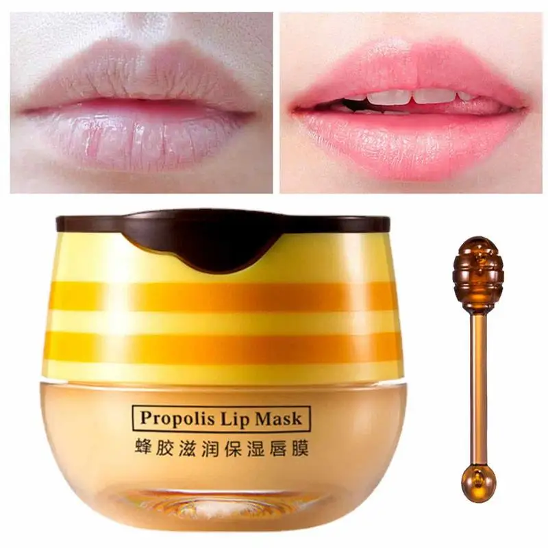 

Bee Lip Balm Honey Pot Moisturizing Lip Mask Overnight Lip Repair Cream Lighten Lip Lines Balm For Christmas Gift For Women