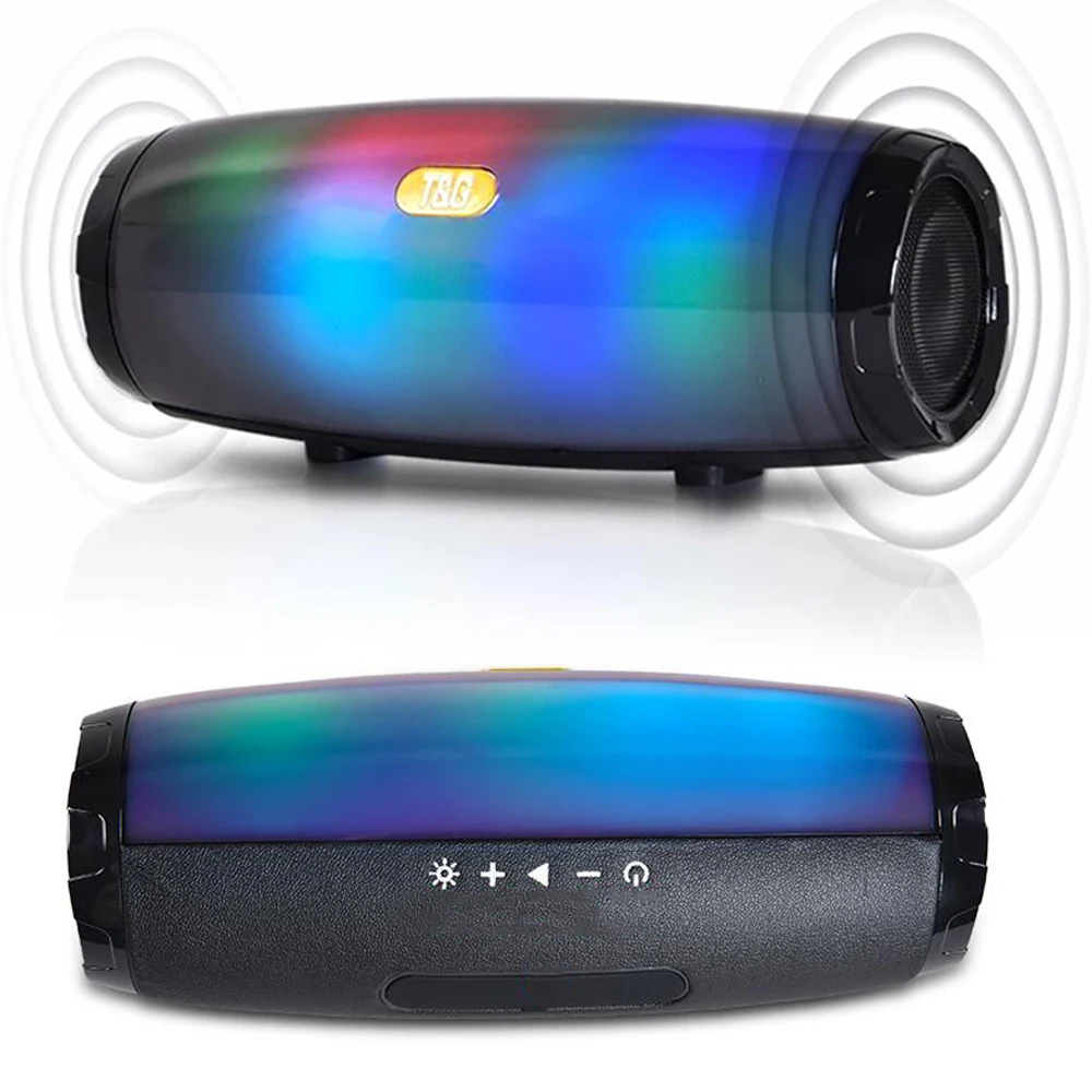 

Портативная Bluetooth Колонка TG165C, стерео Колонка со светодиодный Ной вспышсветильник, сабвуфер, беспроводная уличная звуковая панель, бумбокс,...