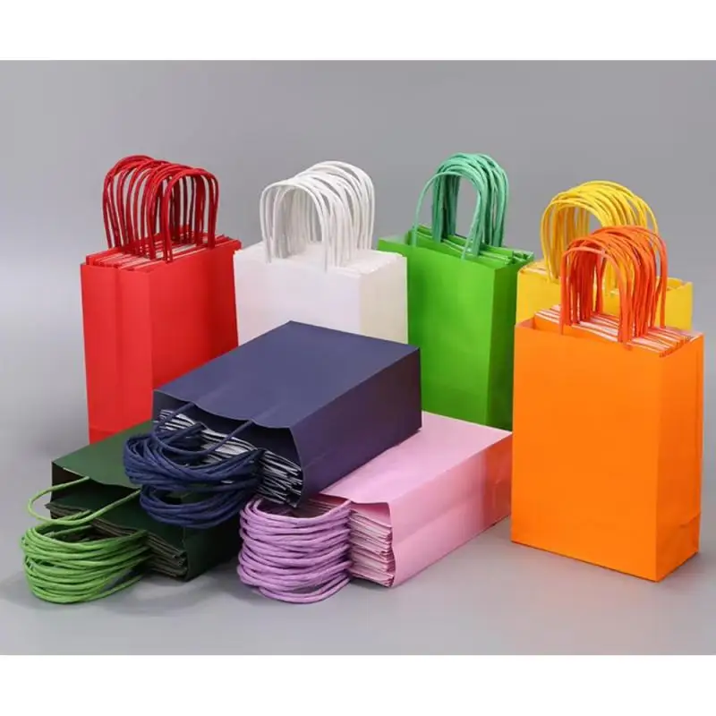 Красочные сумки для покупок конфет 10 шт. крафт-бумага подарочная сумка цветные