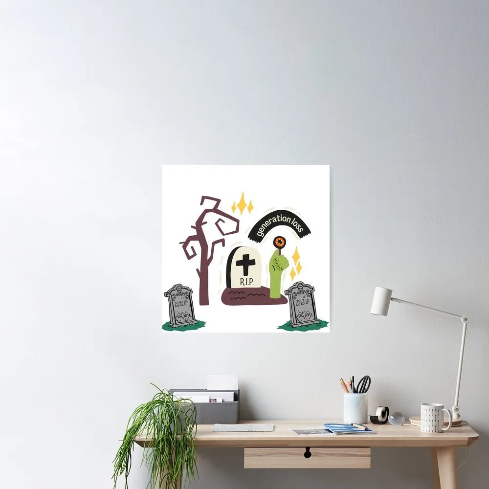 

generation loss Poster Decor Modern Wall Print Room Vintage Home Art Mural Decoration Funny Painting No Frame