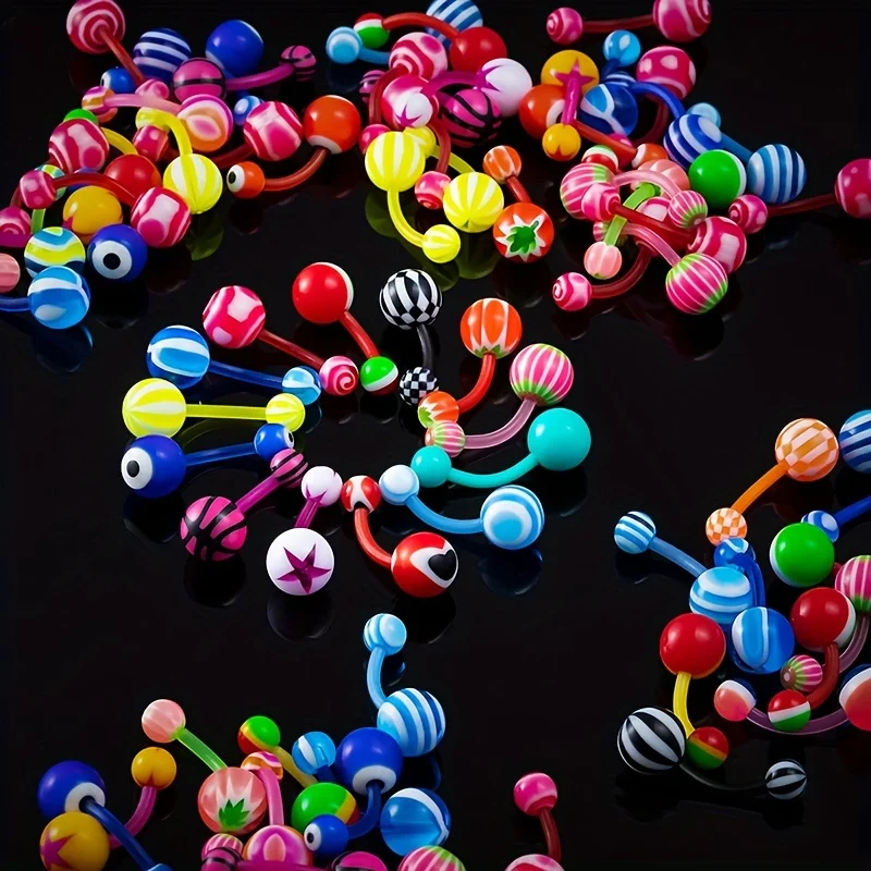 25 шт. различные варианты акриловых шариков для пупка Кольца пирсинга красочные