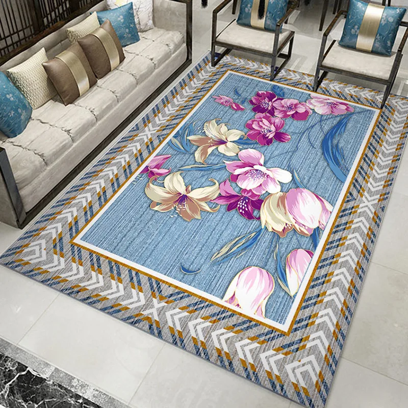 

Retro Chinese Rug Coffee Table Mat Sofa Blanket Bedroom Floor Mat Modern Carpet Decoration Home Anti-Slip Washable