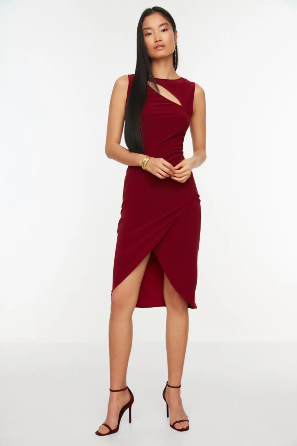 

Women's Dress Claret Red Collar Detailed Elegant Fashion Casual Casual Comfortable Short Sleeve Summer Boho Beach Dress