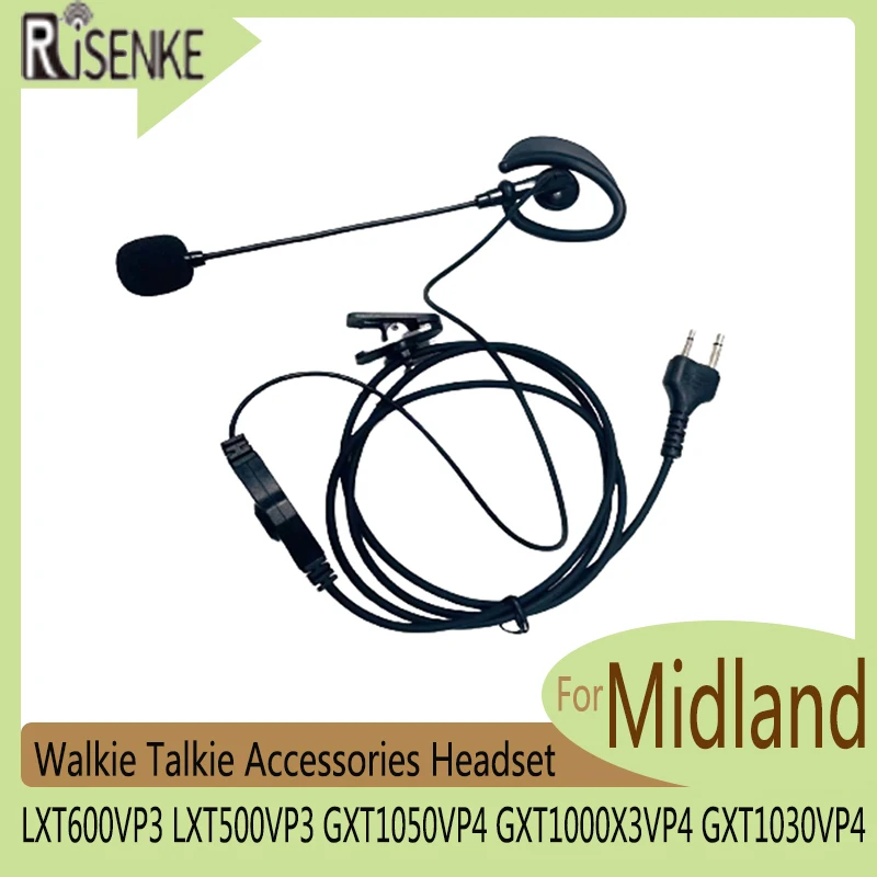 RISENKE Earpiece for Midland LXT600VP3 LXT500VP3 GXT1050VP4 GXT1000X3VP4 GXT1030VP4 Walkie Talkie Accessories Headset